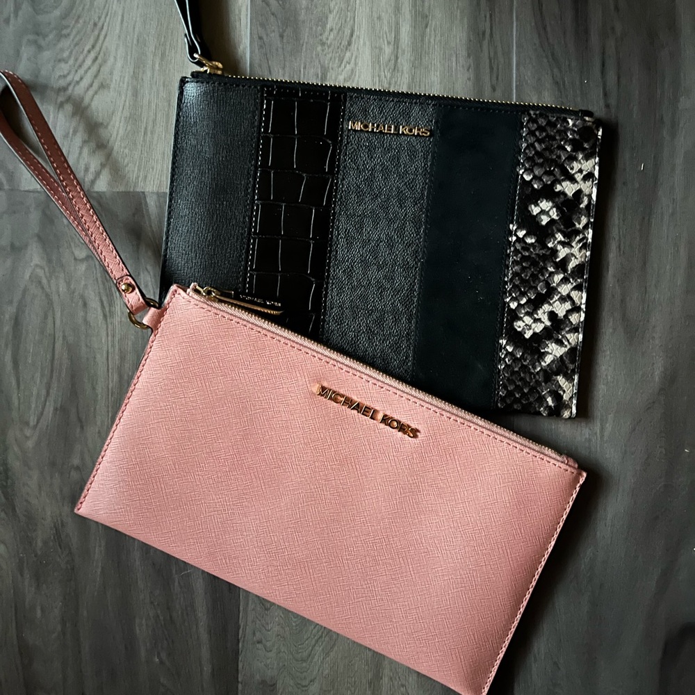 Two Micheal Kors wristlets/clutches